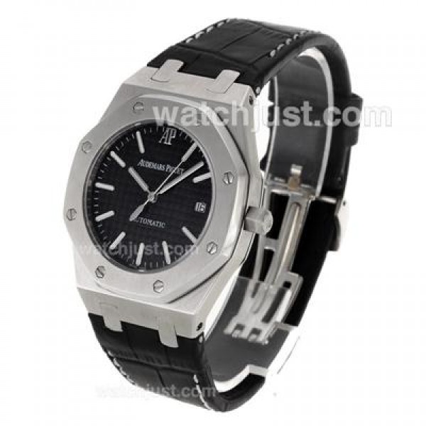 Audemars Piguet Royal Oak Swiss ETA 2824 Movement with Black Checkered Dial-Leather Strap