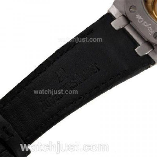Audemars Piguet Royal Oak Swiss ETA 2824 Movement with Black Checkered Dial-Leather Strap