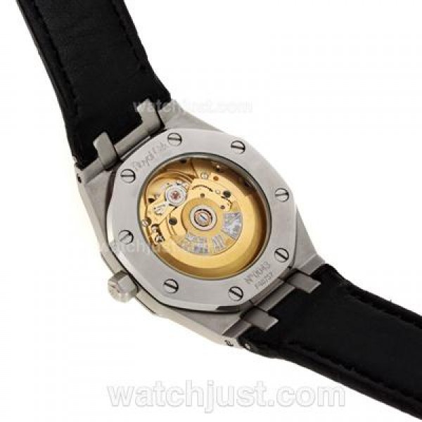 Audemars Piguet Royal Oak Swiss ETA 2824 Movement with Black Checkered Dial-Leather Strap