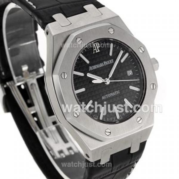 Audemars Piguet Royal Oak Swiss ETA 2824 Movement with Black Checkered Dial-Leather Strap