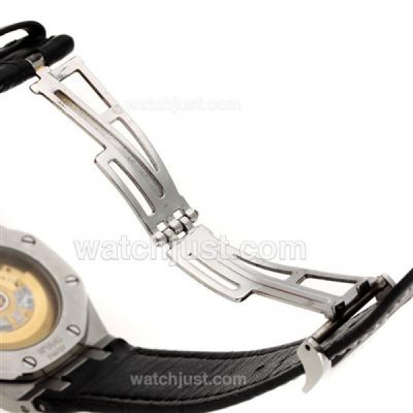 Audemars Piguet Royal Oak Swiss ETA 2824 Movement with Gray Checkered Dial-Leather Strap