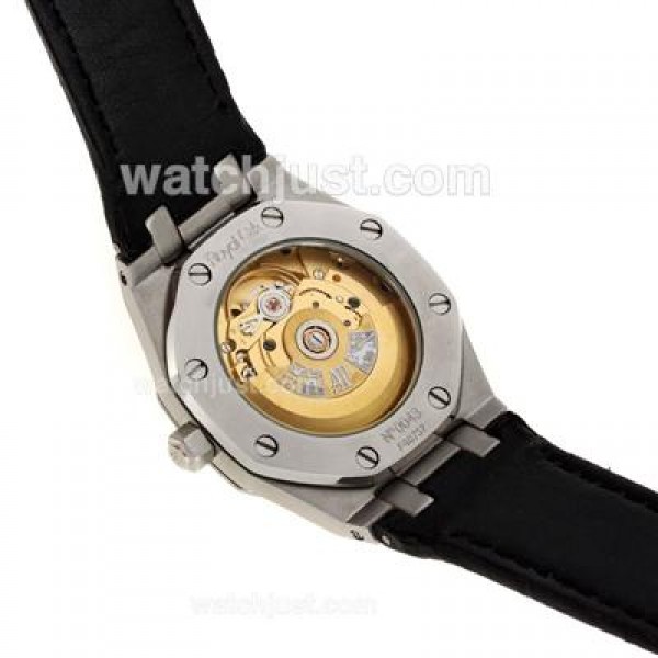 Audemars Piguet Royal Oak Swiss ETA 2824 Movement with Gray Checkered Dial-Leather Strap