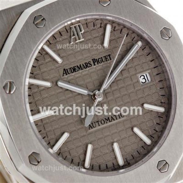 Audemars Piguet Royal Oak Swiss ETA 2824 Movement with Gray Checkered Dial-Leather Strap