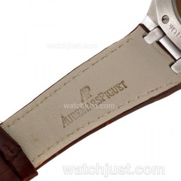 Audemars Piguet Royal Oak Swiss ETA 2824 Movement with Gray Checkered Dial-Leather Strap