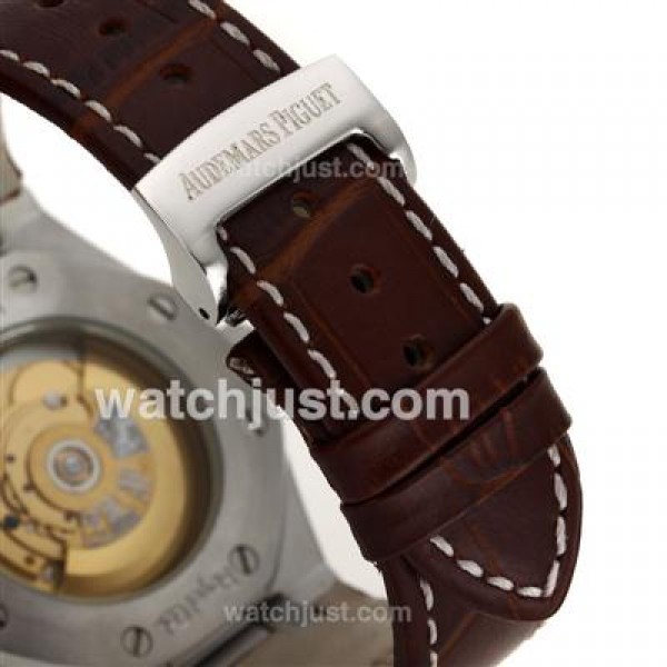 Audemars Piguet Royal Oak Swiss ETA 2824 Movement with Gray Checkered Dial-Leather Strap