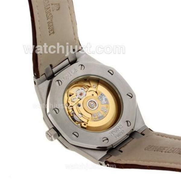 Audemars Piguet Royal Oak Swiss ETA 2824 Movement with Gray Checkered Dial-Leather Strap
