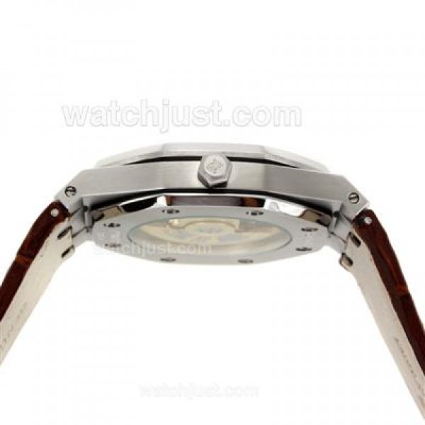 Audemars Piguet Royal Oak Swiss ETA 2824 Movement with Gray Checkered Dial-Leather Strap