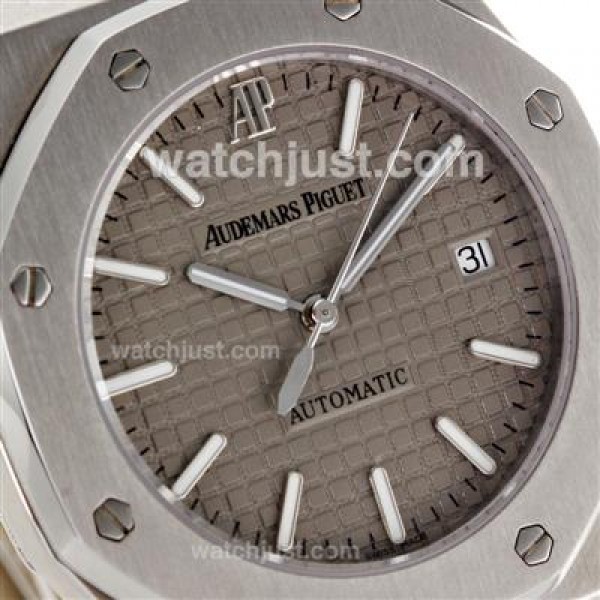 Audemars Piguet Royal Oak Swiss ETA 2824 Movement with Gray Checkered Dial-Leather Strap