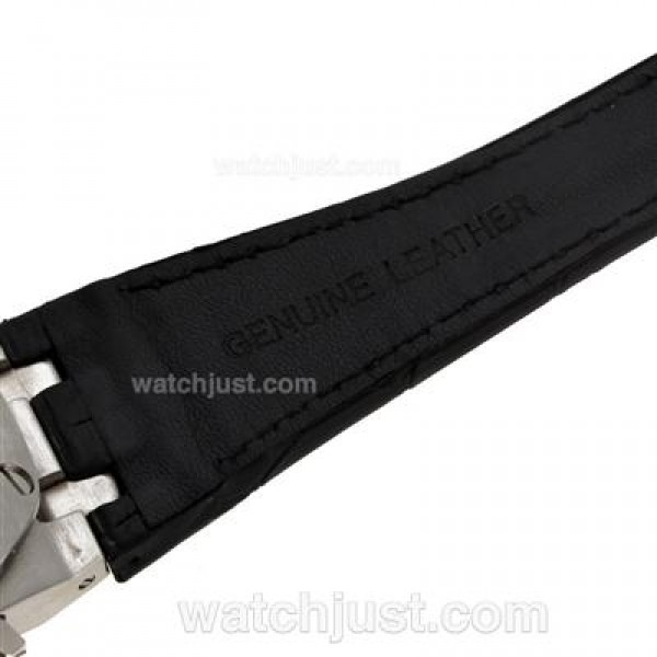 Audemars Piguet Royal Oak Chronograph Swiss Valjoux 7750 Movement Diamond Bezel with White Checkered Dial-Leather Strap