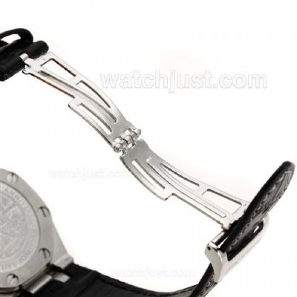 Audemars Piguet Royal Oak Chronograph Swiss Valjoux 7750 Movement Diamond Bezel with White Checkered Dial-Leather Strap