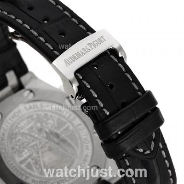 Audemars Piguet Royal Oak Chronograph Swiss Valjoux 7750 Movement Diamond Bezel with White Checkered Dial-Leather Strap