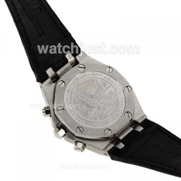 Audemars Piguet Royal Oak Chronograph Swiss Valjoux 7750 Movement Diamond Bezel with White Checkered Dial-Leather Strap