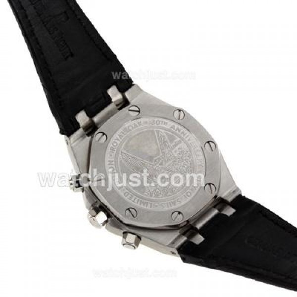 Audemars Piguet Royal Oak Chronograph Swiss Valjoux 7750 Movement Diamond Bezel with Black Checkered Dial-Leather Strap