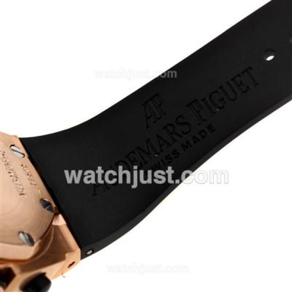 Audemars Piguet Royal Oak Offshore Chronograph Swiss Valjoux 7750 Movement Rose Gold Case PVD Bezel with Black Checkered