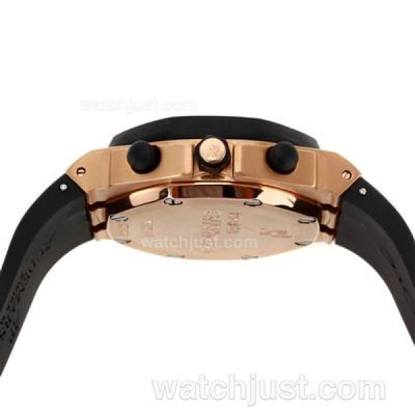 Audemars Piguet Royal Oak Offshore Chronograph Swiss Valjoux 7750 Movement Rose Gold Case PVD Bezel with Black Checkered