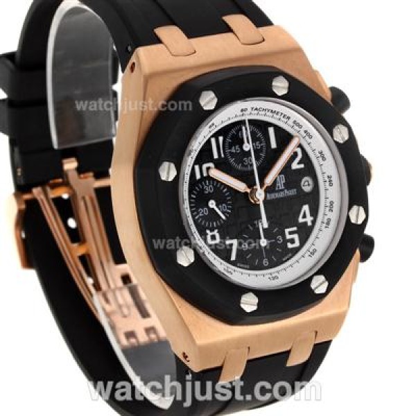 Audemars Piguet Royal Oak Offshore Chronograph Swiss Valjoux 7750 Movement Rose Gold Case PVD Bezel with Black Checkered