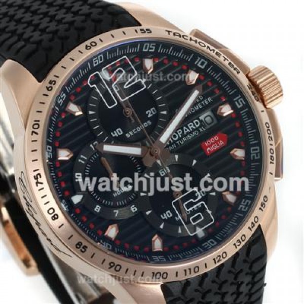 Chopard Gran Turismo XL Miglia Working Chronograph Rose Gold Case with Black Dial-Lady Size