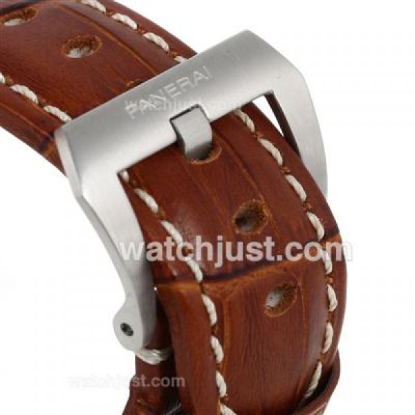 Panerai Luminor GMT Swiss Valjoux 7750 Movement with Black Dial-Leather Strap
