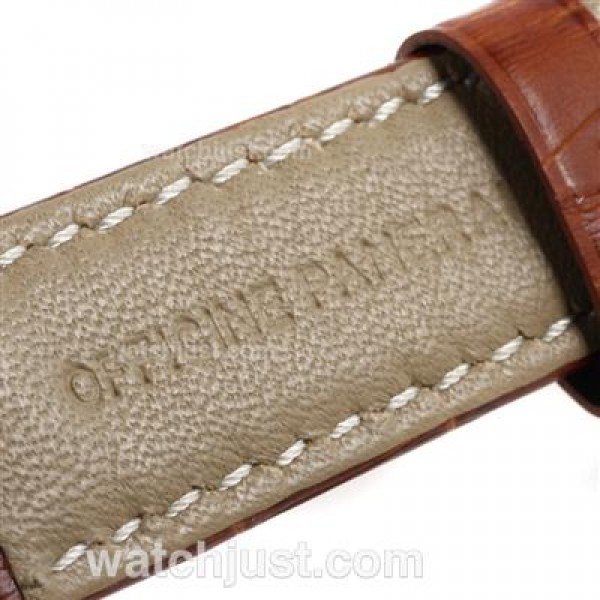 Panerai Luminor GMT Swiss Valjoux 7750 Movement with Black Dial-Leather Strap