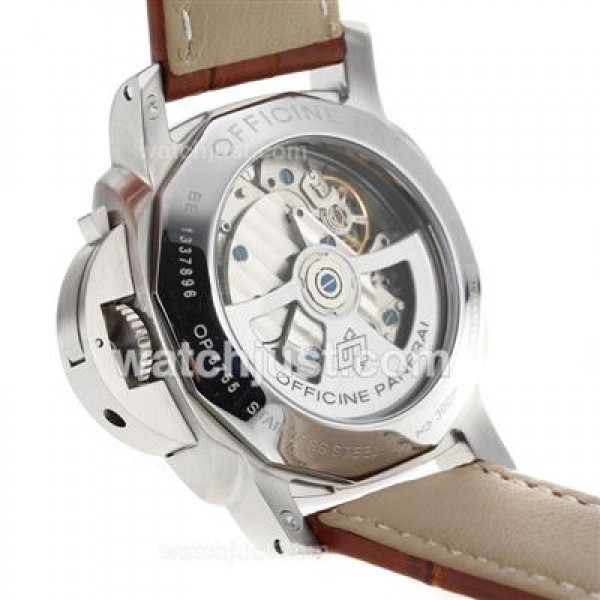 Panerai Luminor GMT Swiss Valjoux 7750 Movement with Black Dial-Leather Strap