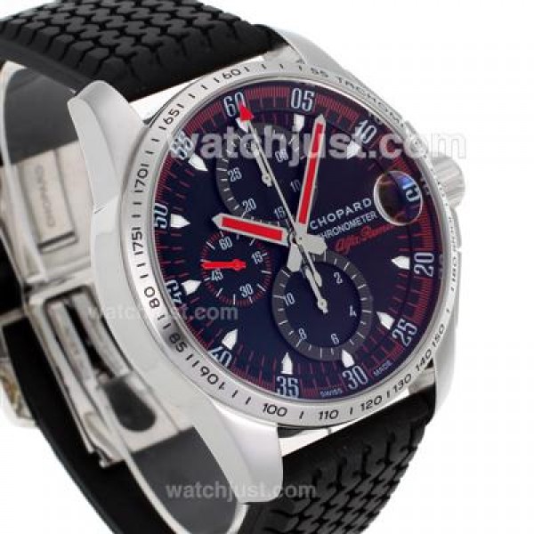 Chopard Alfa Romeo Chronograph Swiss Valjoux 7750 Movement with Black Dial-Rubber Strap