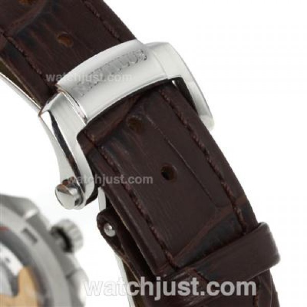 Patek Philippe Nautilus Jumbo MBW Swiss ETA 2824 Movement Diamond Bezel with White Dial-Leather Strap