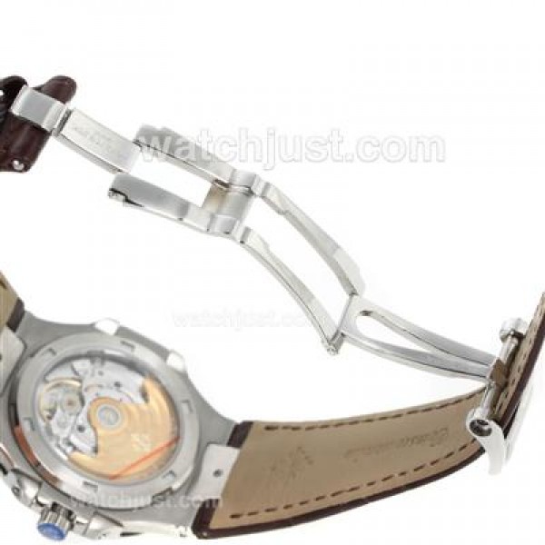 Patek Philippe Nautilus Jumbo MBW Swiss ETA 2824 Movement Diamond Bezel with White Dial-Leather Strap