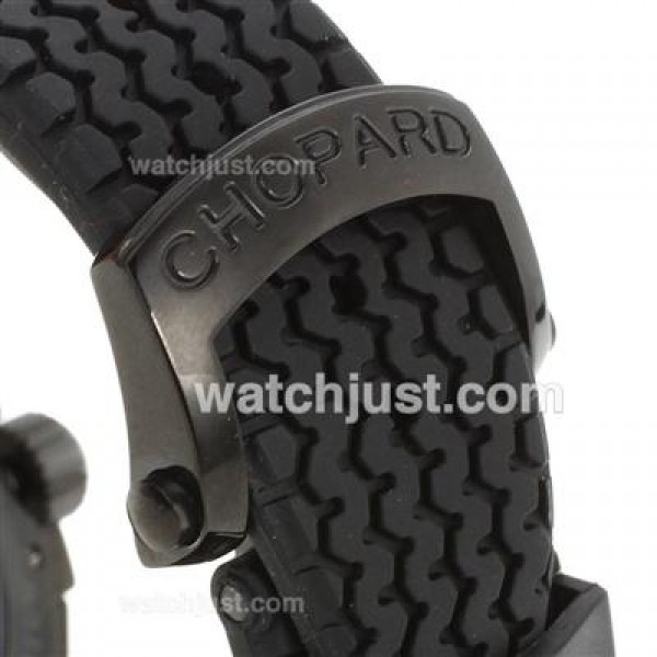 Chopard Mille Miglia GT XL Chrono Swiss Valjoux 7750 Movement PVD Case with Black Dial-Rubber Strap
