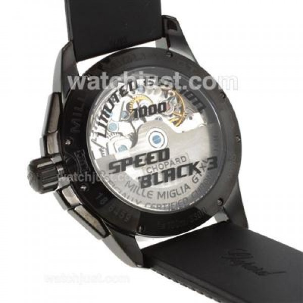 Chopard Mille Miglia GT XL Chrono Swiss Valjoux 7750 Movement PVD Case with Black Dial-Rubber Strap