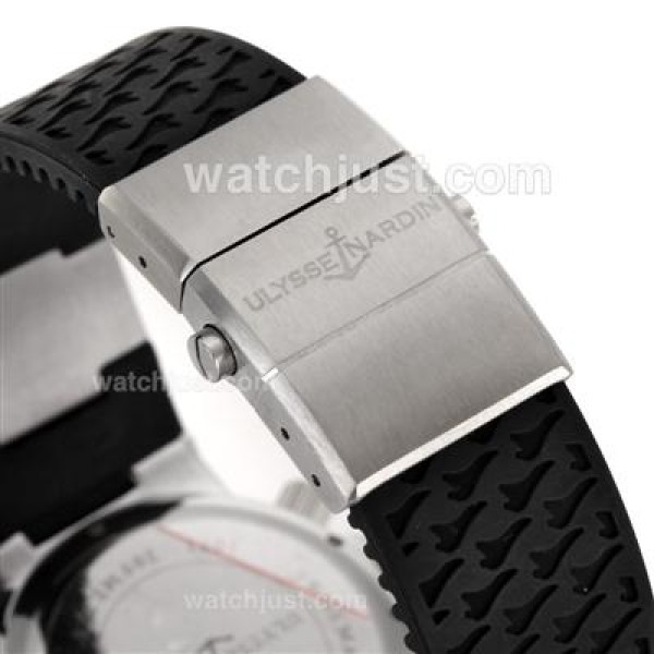 Ulysse Nardin Maxi Marine Working Chronograph with Black Dial-Black Rubber Strap