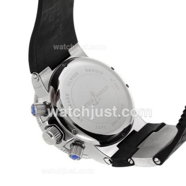 Ulysse Nardin Maxi Marine Working Chronograph with Black Dial-Black Rubber Strap