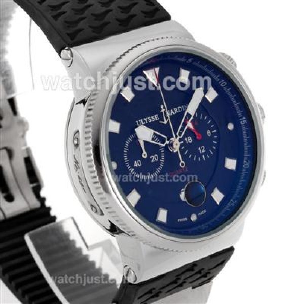Ulysse Nardin Maxi Marine Working Chronograph with Black Dial-Black Rubber Strap
