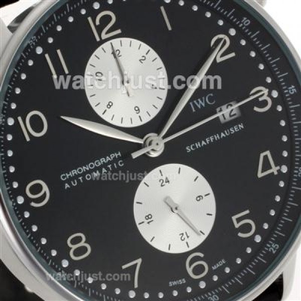 IWC Portuguese Automatic with Black Dial-Leather Strap