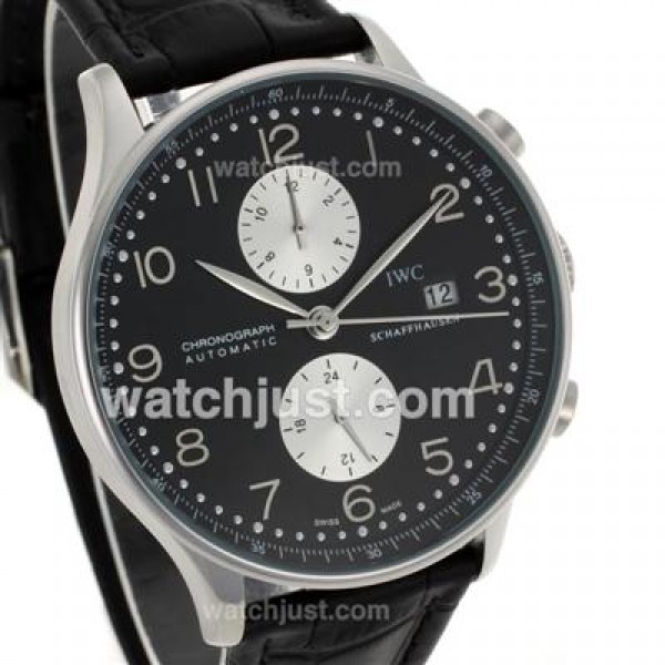 IWC Portuguese Automatic with Black Dial-Leather Strap