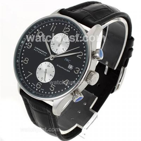IWC Portuguese Automatic with Black Dial-Leather Strap
