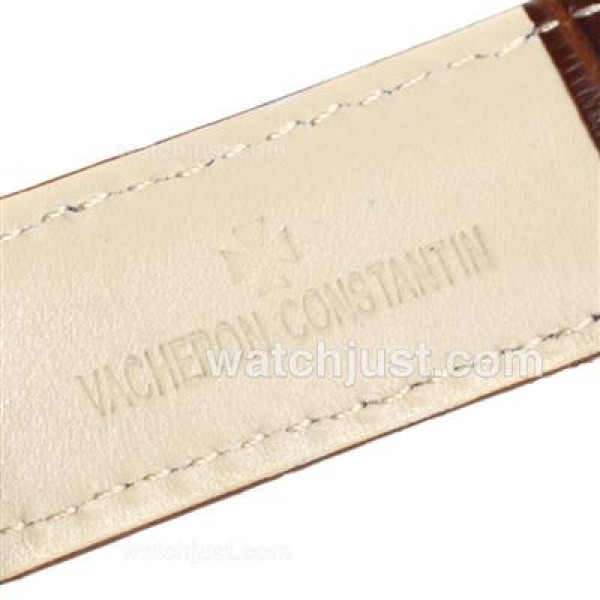 Vacheron Constantin Tourbillon Automatic with White Dial-Leather Strap