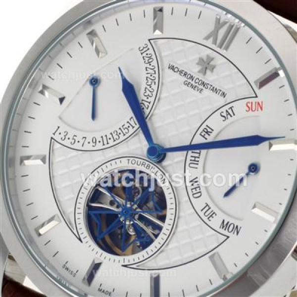 Vacheron Constantin Tourbillon Automatic with White Dial-Leather Strap