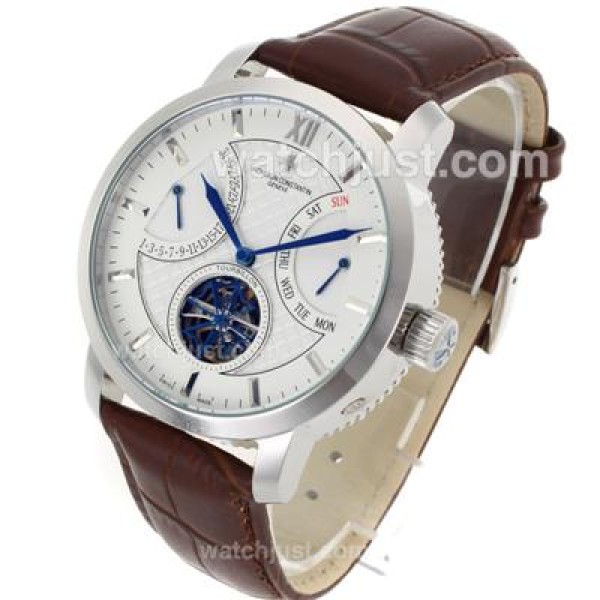 Vacheron Constantin Tourbillon Automatic with White Dial-Leather Strap