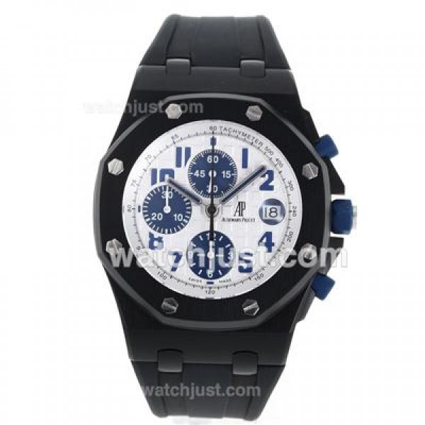 UK Perfect Replica Audemars Piguet Royal Oak Chronograph Swiss Valjoux 7750 Movement PVD Case Blue Number Markers with White Checkered Dial