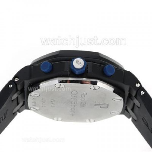 UK Perfect Replica Audemars Piguet Royal Oak Chronograph Swiss Valjoux 7750 Movement PVD Case Blue Number Markers with White Checkered Dial