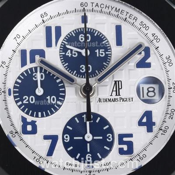 UK Perfect Replica Audemars Piguet Royal Oak Chronograph Swiss Valjoux 7750 Movement PVD Case Blue Number Markers with White Checkered Dial