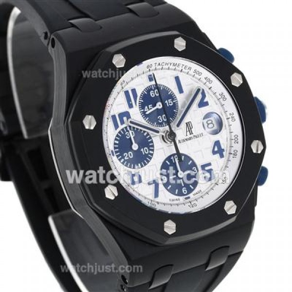 UK Perfect Replica Audemars Piguet Royal Oak Chronograph Swiss Valjoux 7750 Movement PVD Case Blue Number Markers with White Checkered Dial