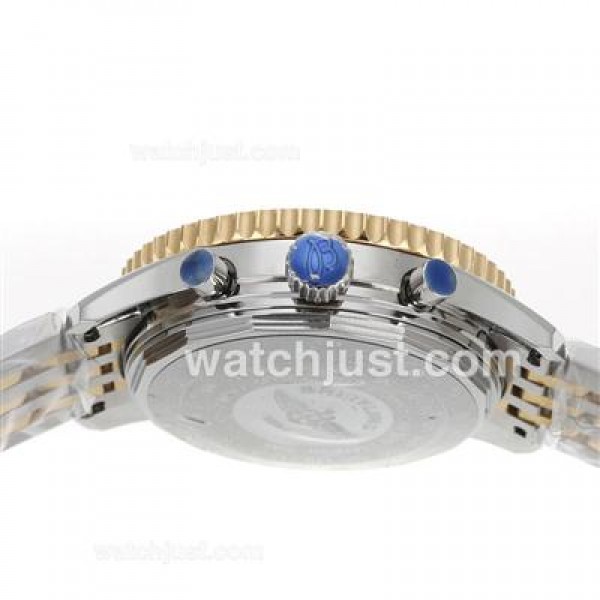 Breitling Cosmonaute Chronograph Swiss Valjoux 7750 Movement Two Tone with White Dial