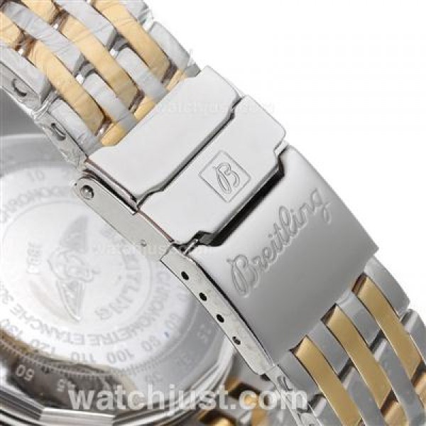 Breitling Cosmonaute Chronograph Swiss Valjoux 7750 Movement Two Tone with Black Dial