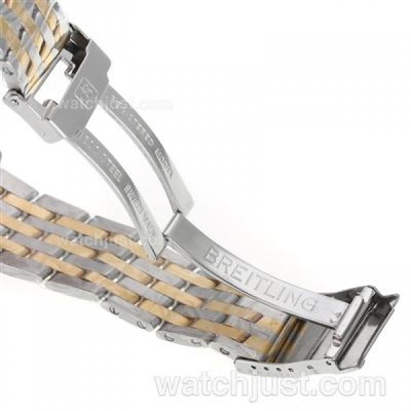 Breitling Cosmonaute Chronograph Swiss Valjoux 7750 Movement Two Tone with Black Dial