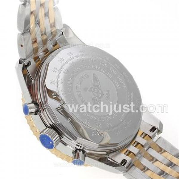 Breitling Cosmonaute Chronograph Swiss Valjoux 7750 Movement Two Tone with Black Dial