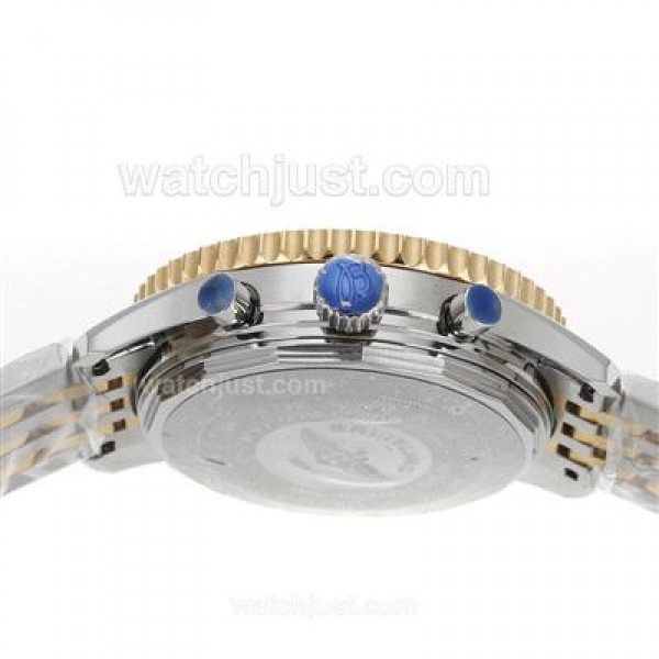 Breitling Cosmonaute Chronograph Swiss Valjoux 7750 Movement Two Tone with Black Dial