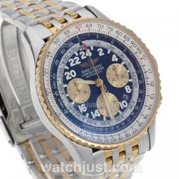 Breitling Cosmonaute Chronograph Swiss Valjoux 7750 Movement Two Tone with Black Dial