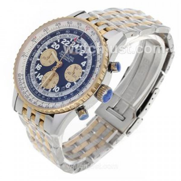 Breitling Cosmonaute Chronograph Swiss Valjoux 7750 Movement Two Tone with Black Dial