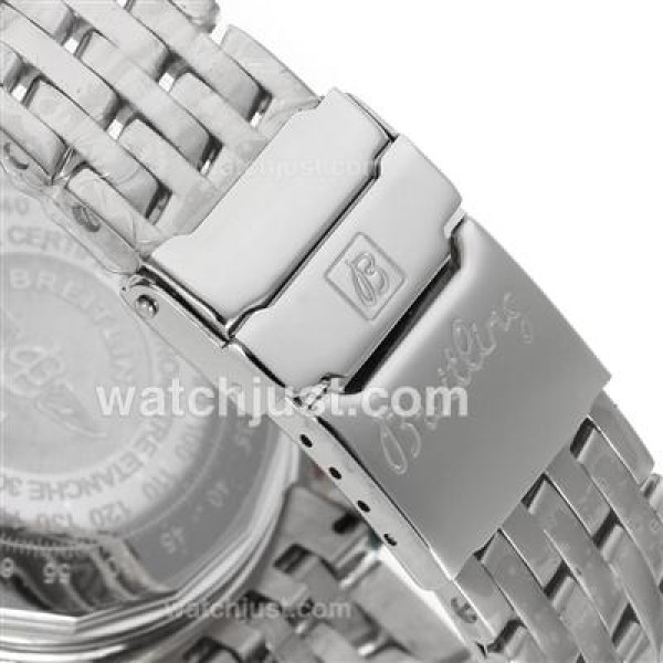 Breitling Cosmonaute Chronograph Swiss Valjoux 7750 Movement with White Dial-S/S